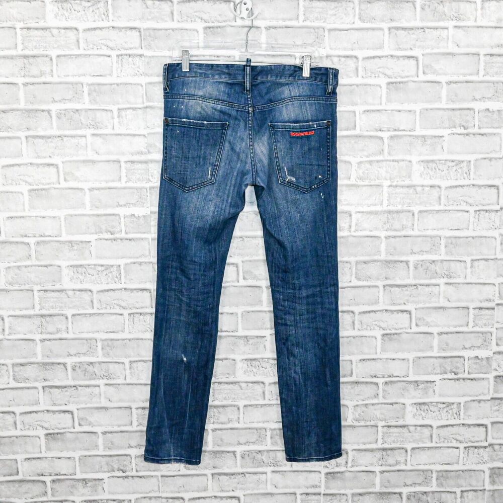 Men's Blue Distressed Straight-Leg Jeans - Picture 3 of 10